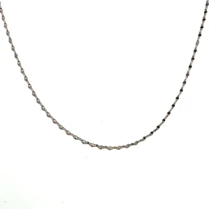 10K White Gold (1.2mm) Mirror Chain 18"