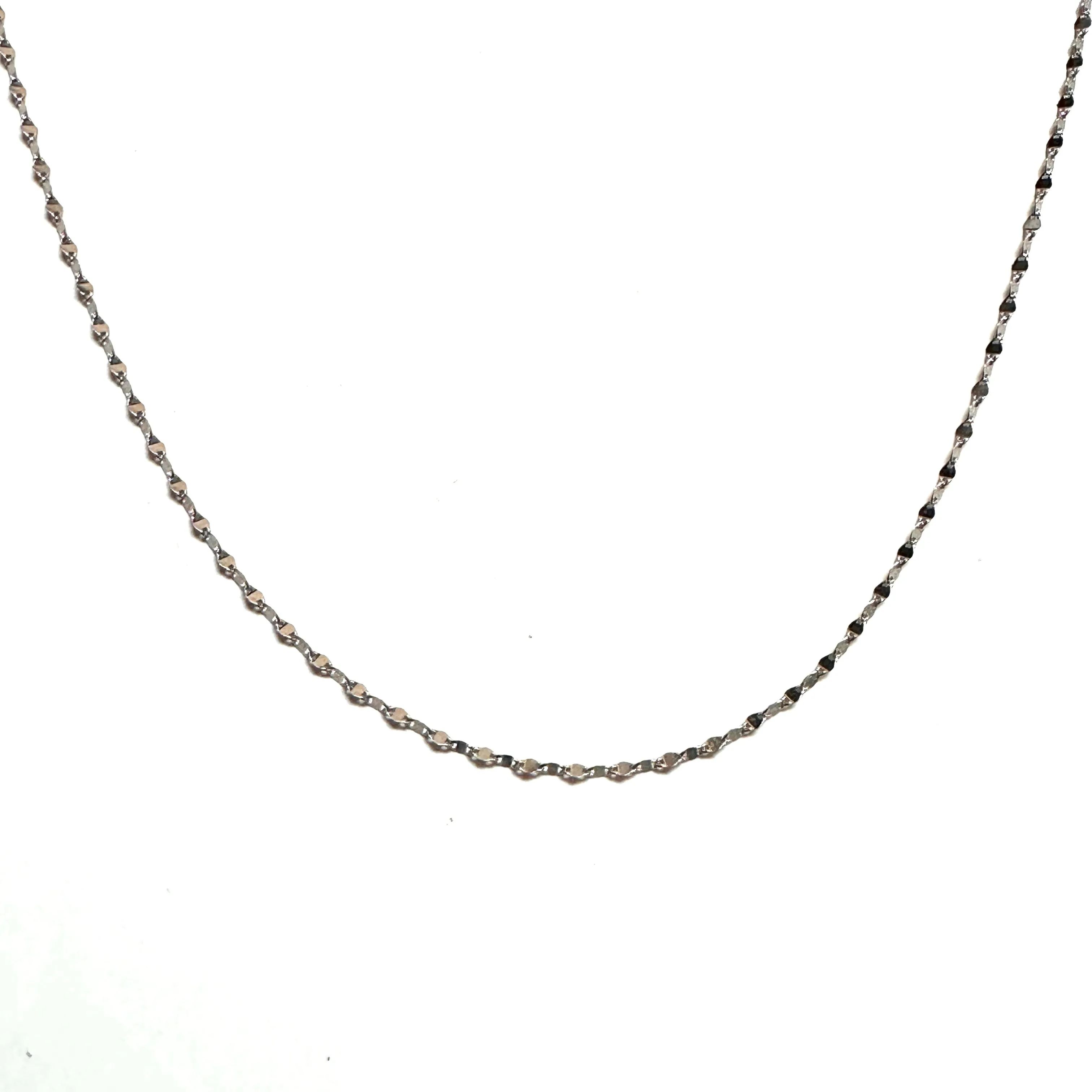 10K White Gold (1.2mm) Mirror Chain 18"