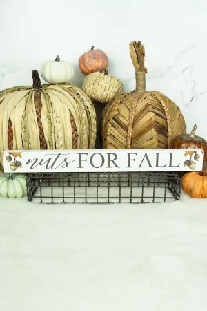 1.5 x 14.5 'Nuts For Fall' Wood Block Sign
