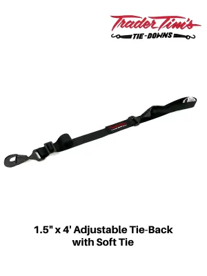 1.5" x 4' Adjustable Tie-Back with Soft Tie - Red or Black