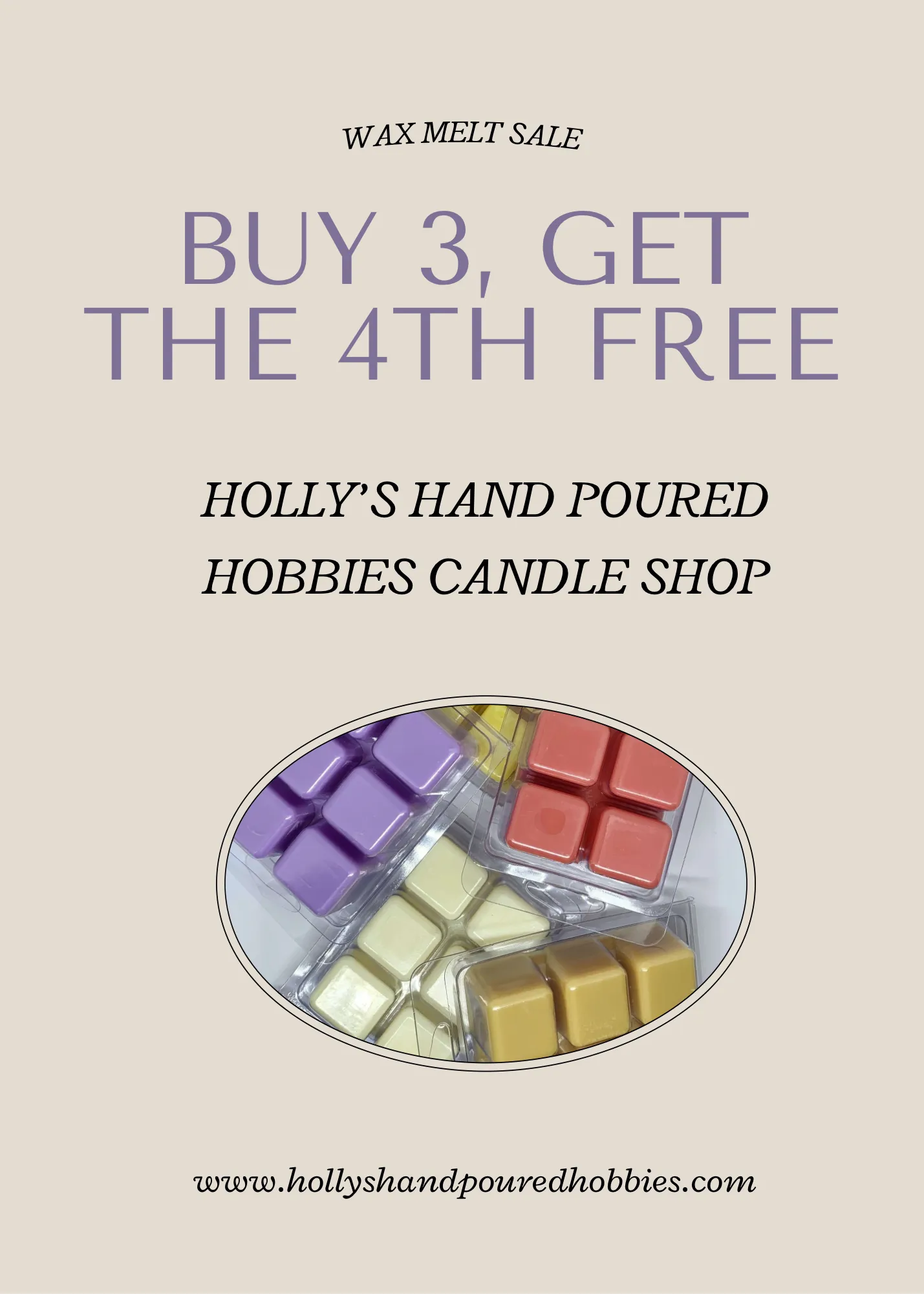 3 oz Hand Poured Nontoxic Scented Soy Wax Melts