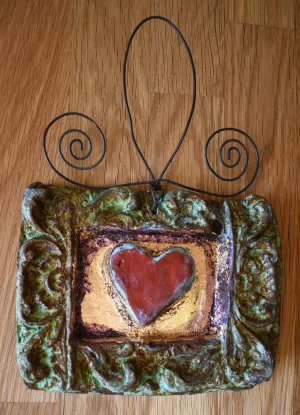 3x4 Framed Heart Stone Decor
