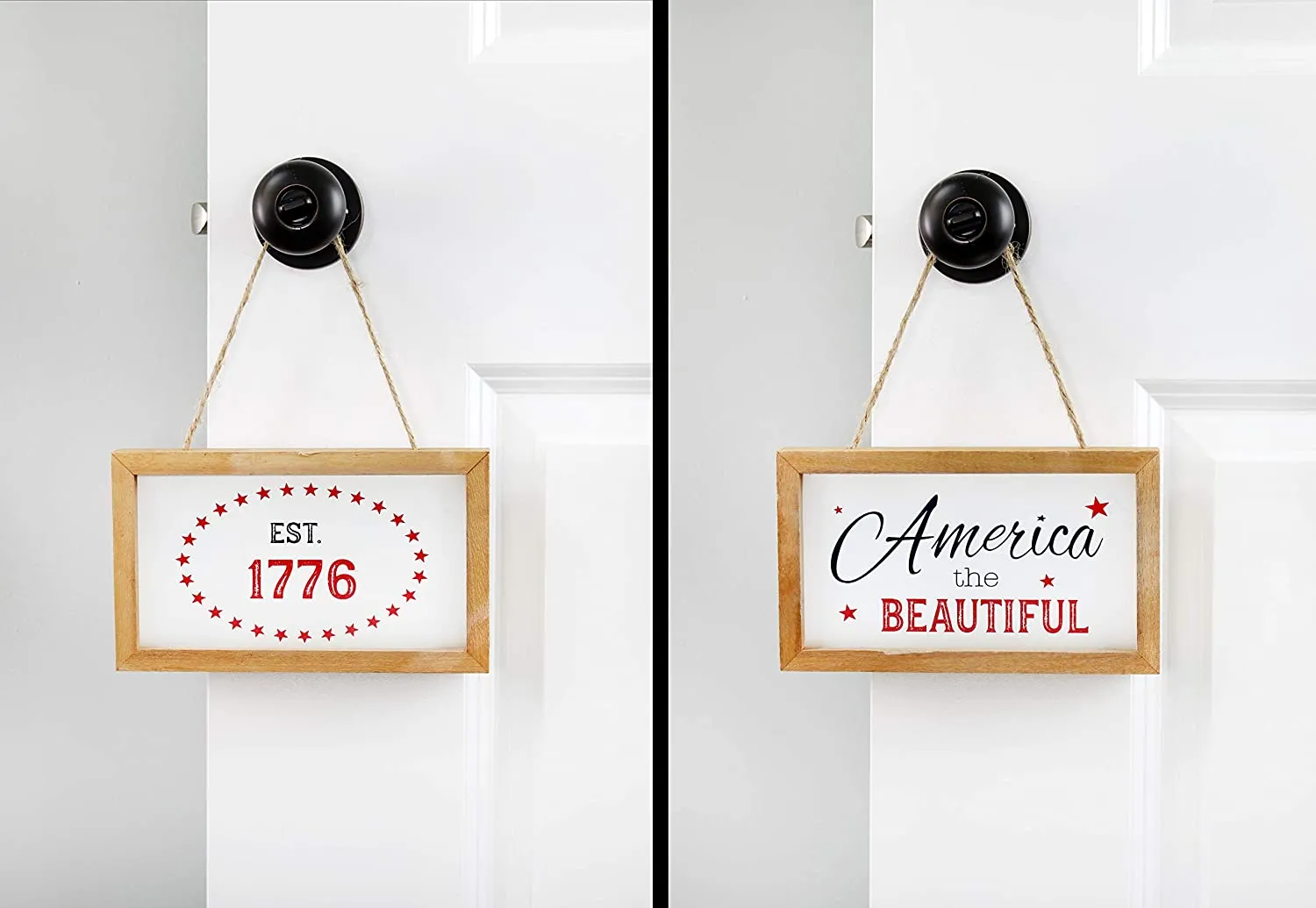 4th of July Signs, Set of 2 Decorative Wood Americana Patriotic Signs (Case of 30)