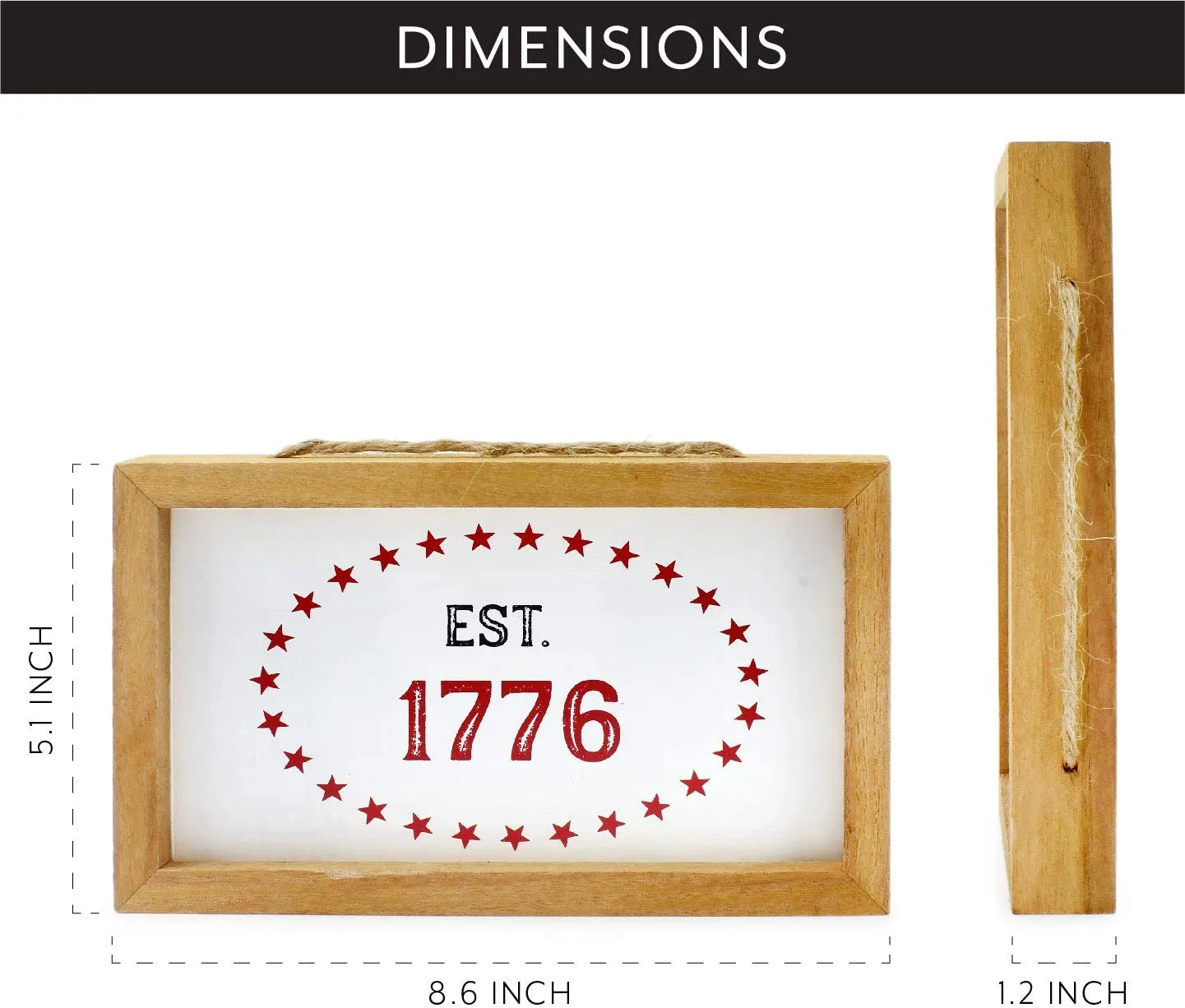 4th of July Signs, Set of 2 Decorative Wood Americana Patriotic Signs (Case of 30)
