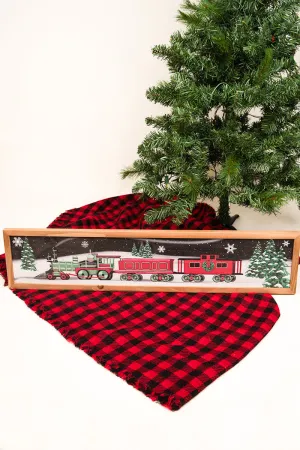 7 x 32 Christmas Train Wood Wall Sign