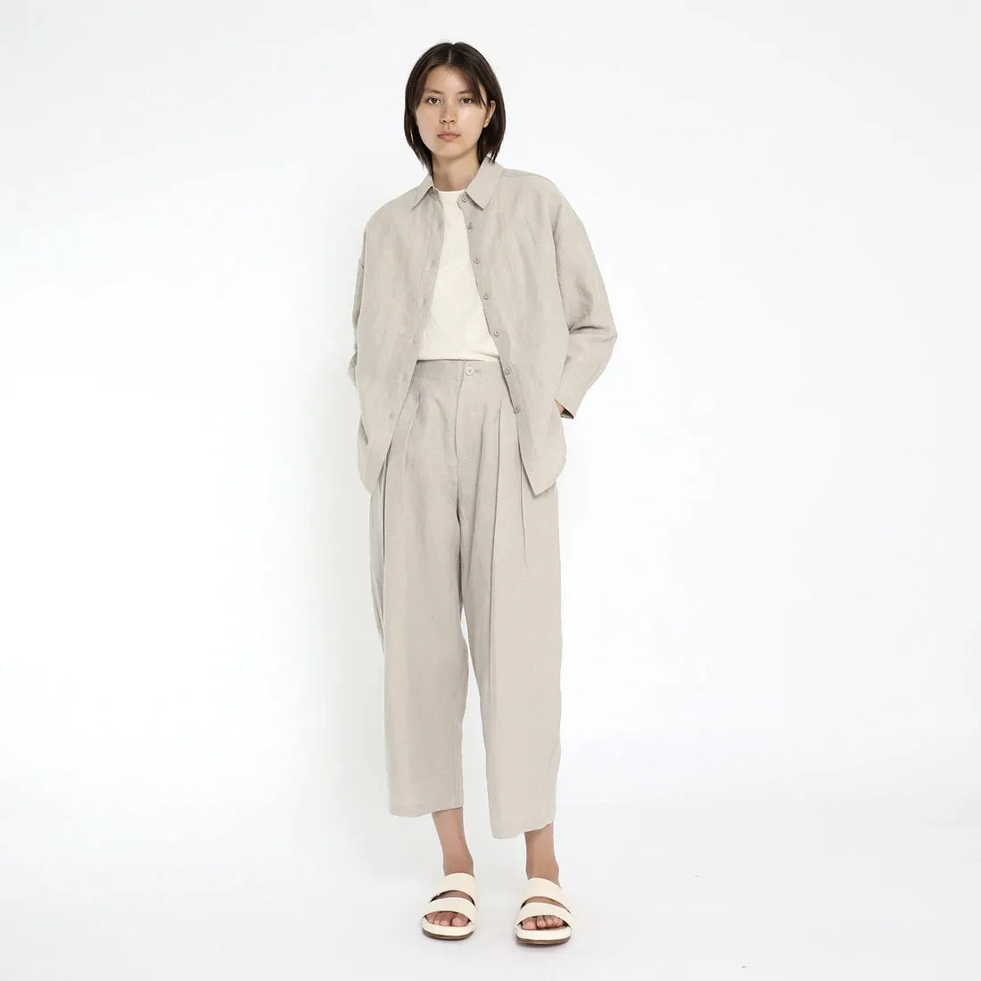 7115 by Szeki Oatmeal Linen Spring Dolman Shirt