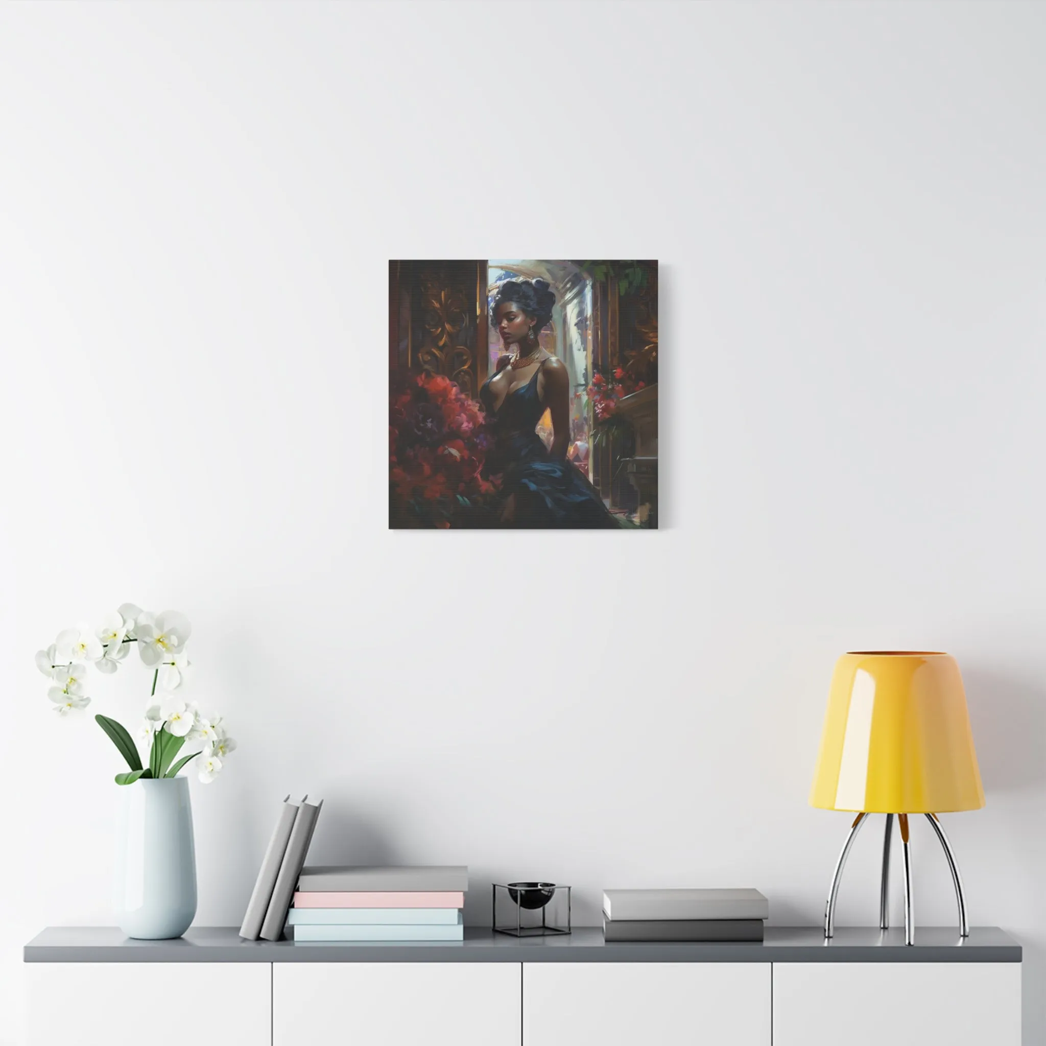 African American Art Ballroom  Beauty Oil paining inspried Matte Canvas, Stretched, 1.25"