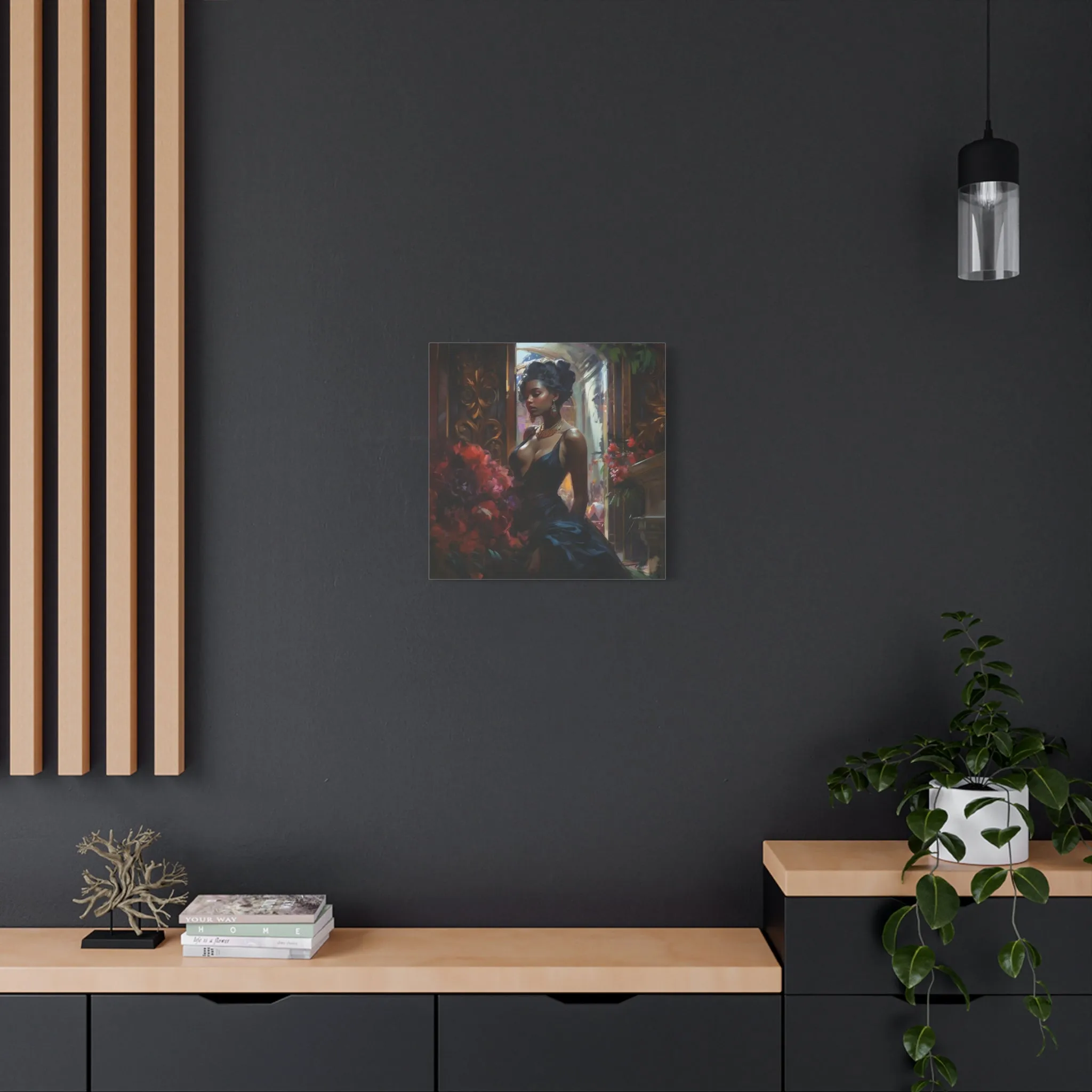 African American Art Ballroom  Beauty Oil paining inspried Matte Canvas, Stretched, 1.25"