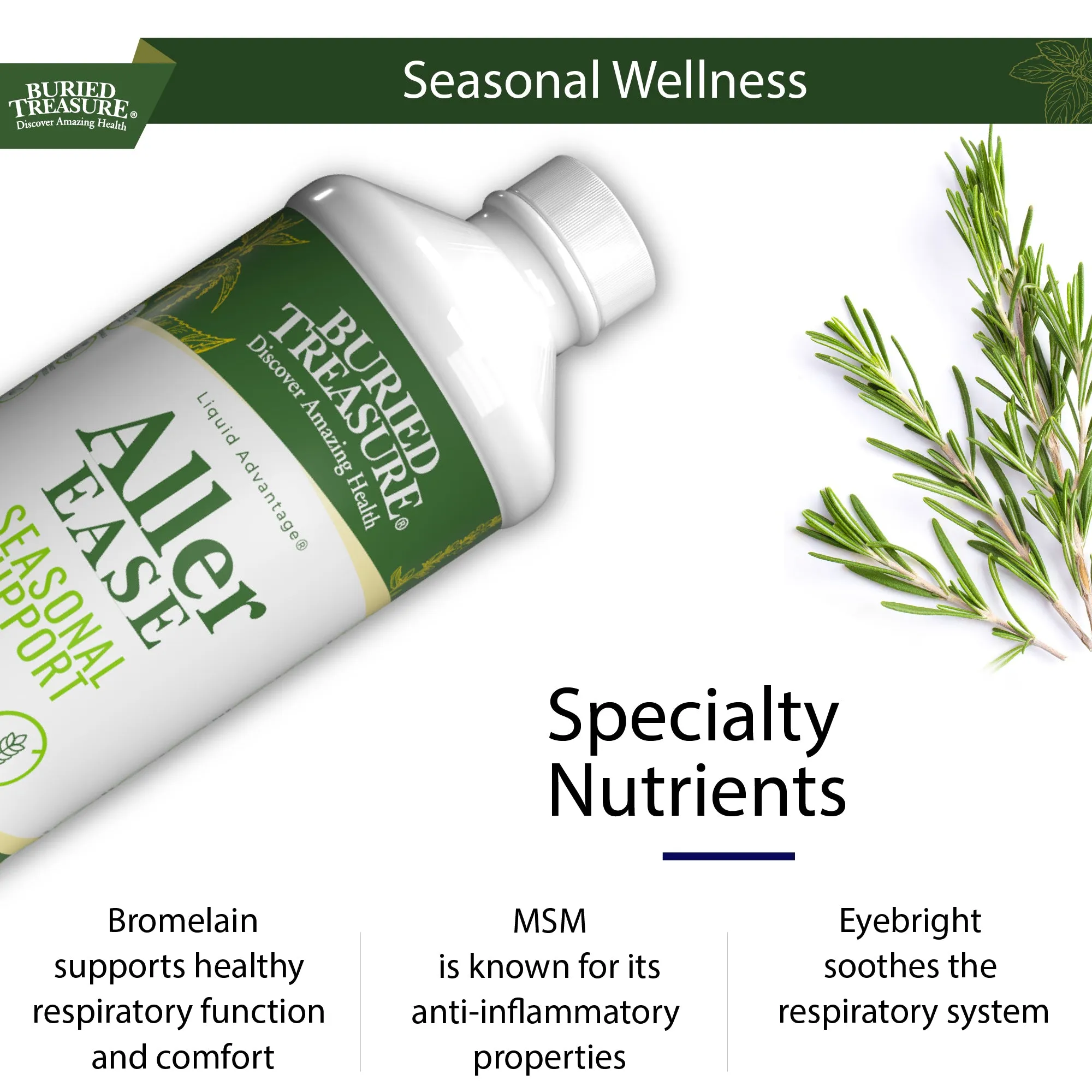 Aller Ease – Liquid Supplement with Quercetin, Bromelain, Vitamin C, and Zinc