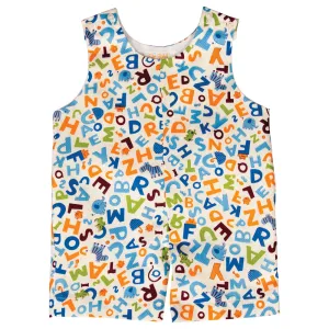 Alphabet Print Cream Romper