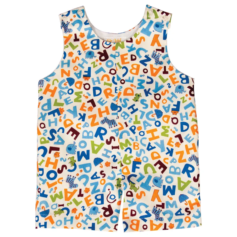 Alphabet Print Cream Romper