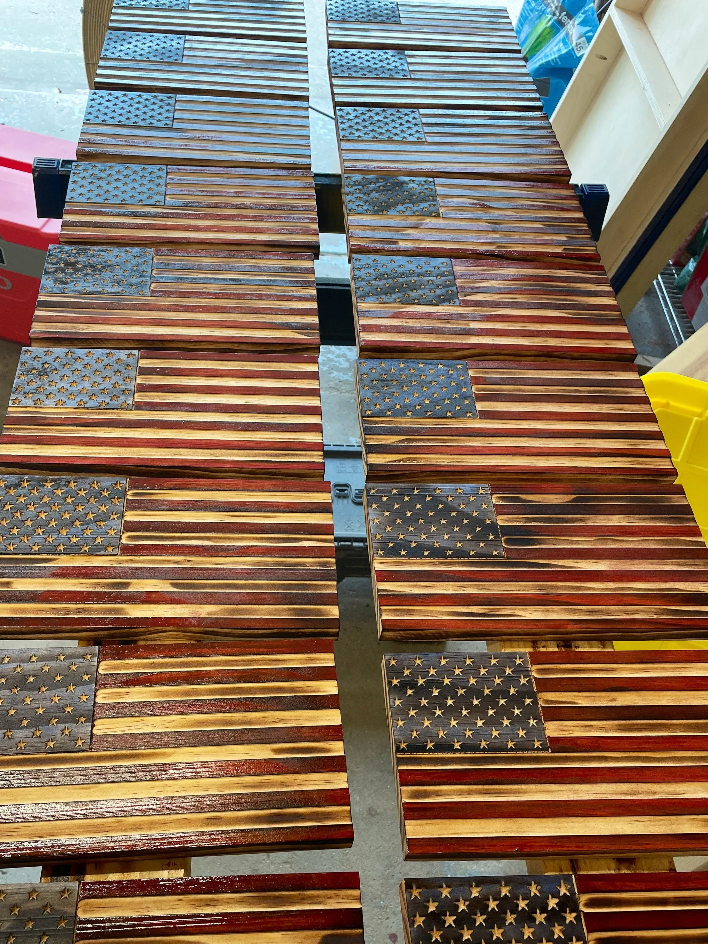 American Flag Bookcase Decor