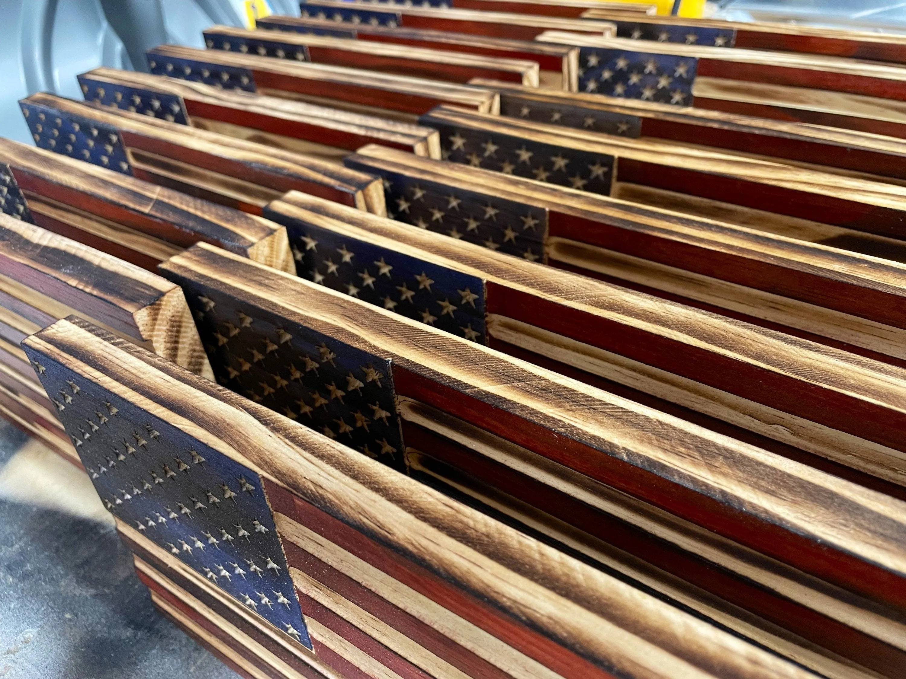 American Flag Bookcase Decor