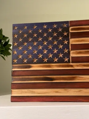 American Flag Bookcase Decor