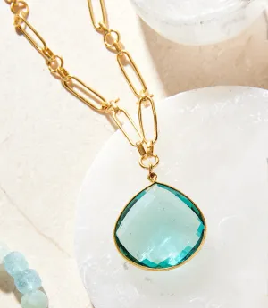 Aqua Quartz Pendant Necklace