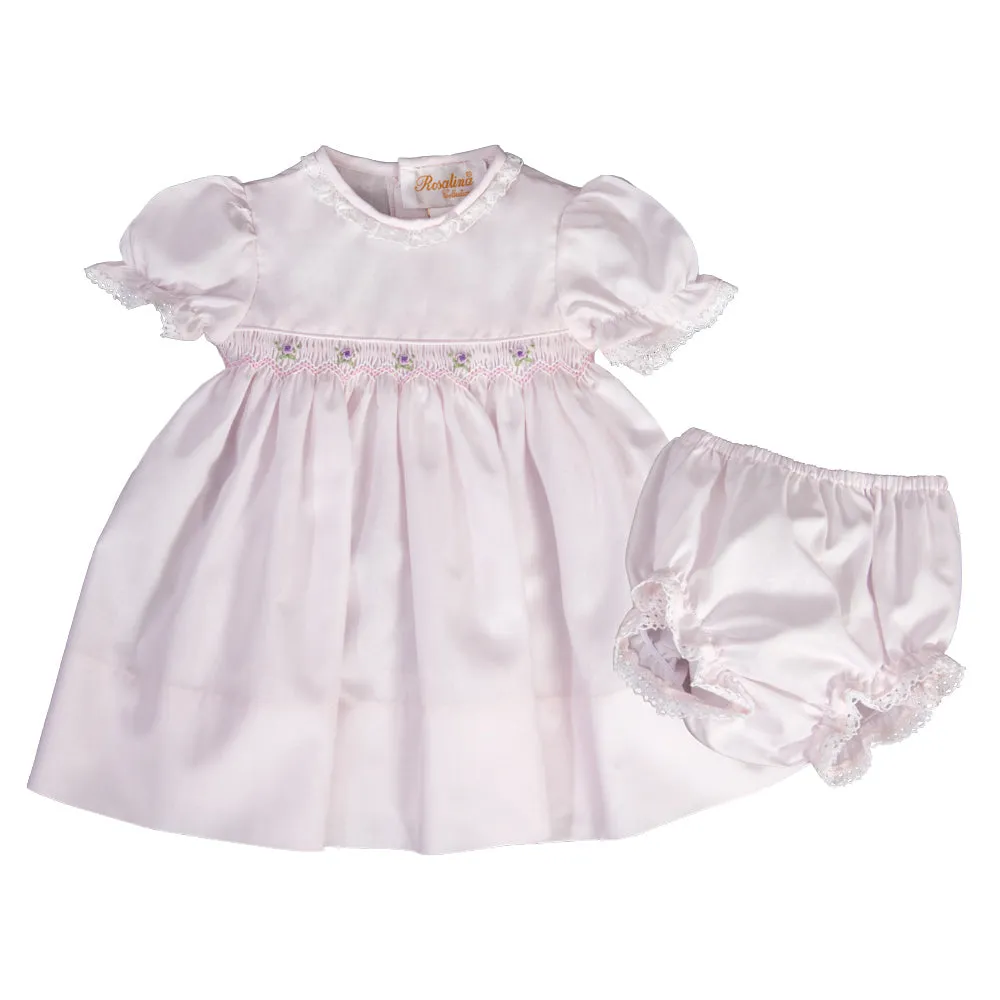 Aria Light Pink English Smocked Baby Dress