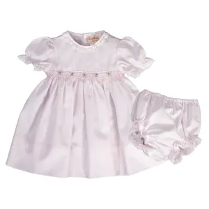 Aria Light Pink English Smocked Baby Dress