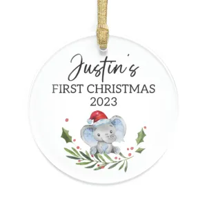 Baby's First Christmas Ornament - Personalized First Christmas Boy Ornament - Custom Baby Boy Ornament 2023