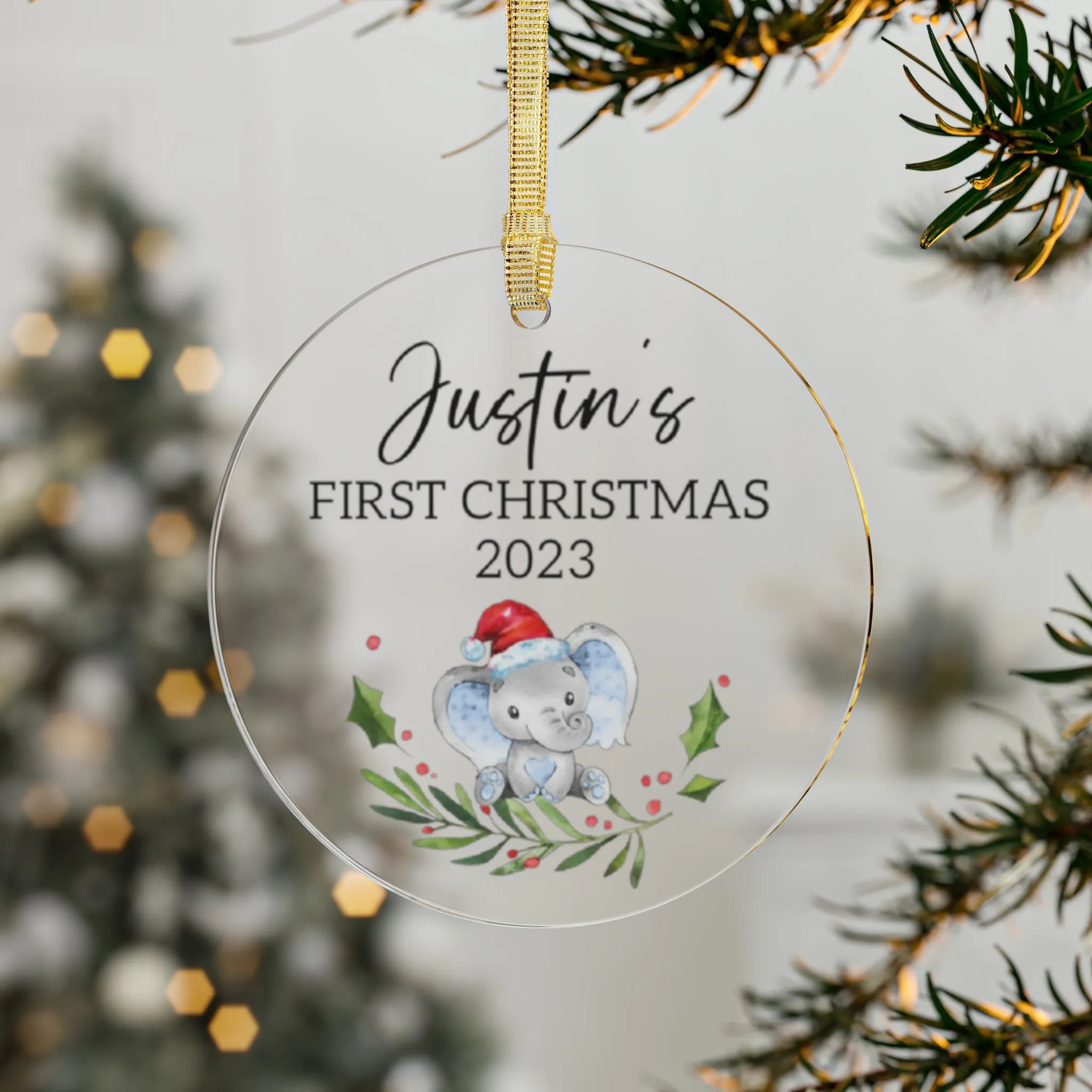 Baby's First Christmas Ornament - Personalized First Christmas Boy Ornament - Custom Baby Boy Ornament 2023