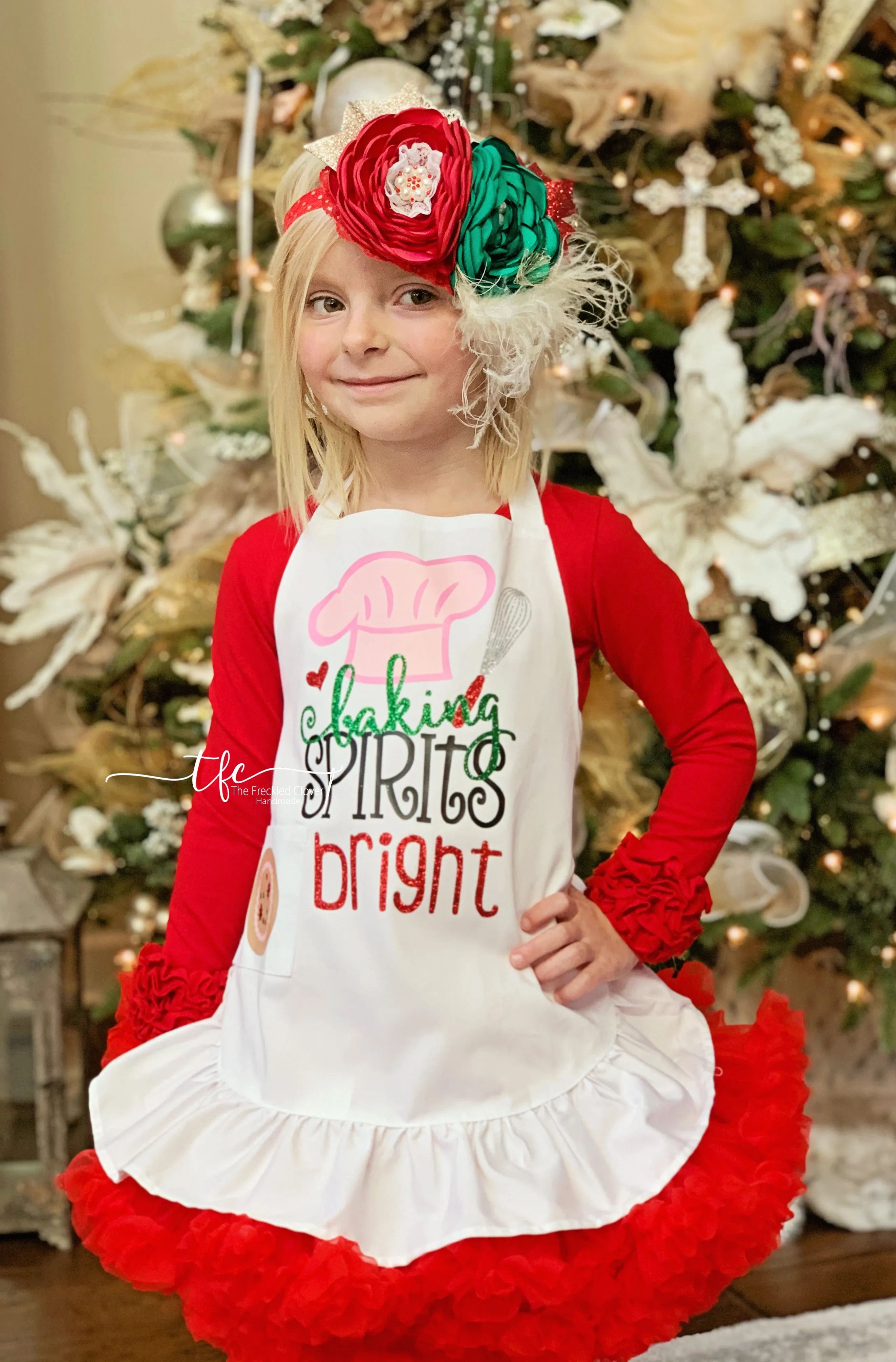 {Baking Spirits Bright} Youth ruffle apron