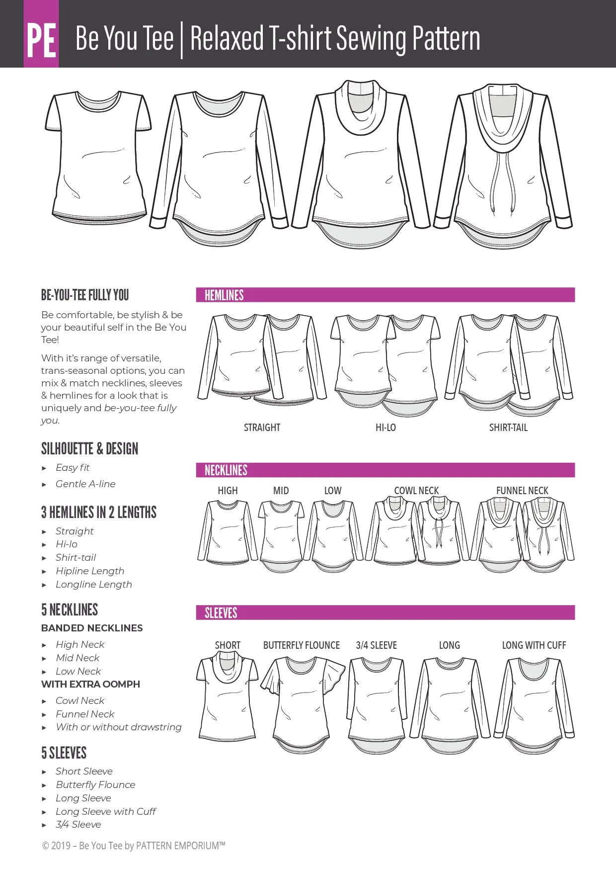 Be You Tee | Relaxed T-shirt Sewing Pattern