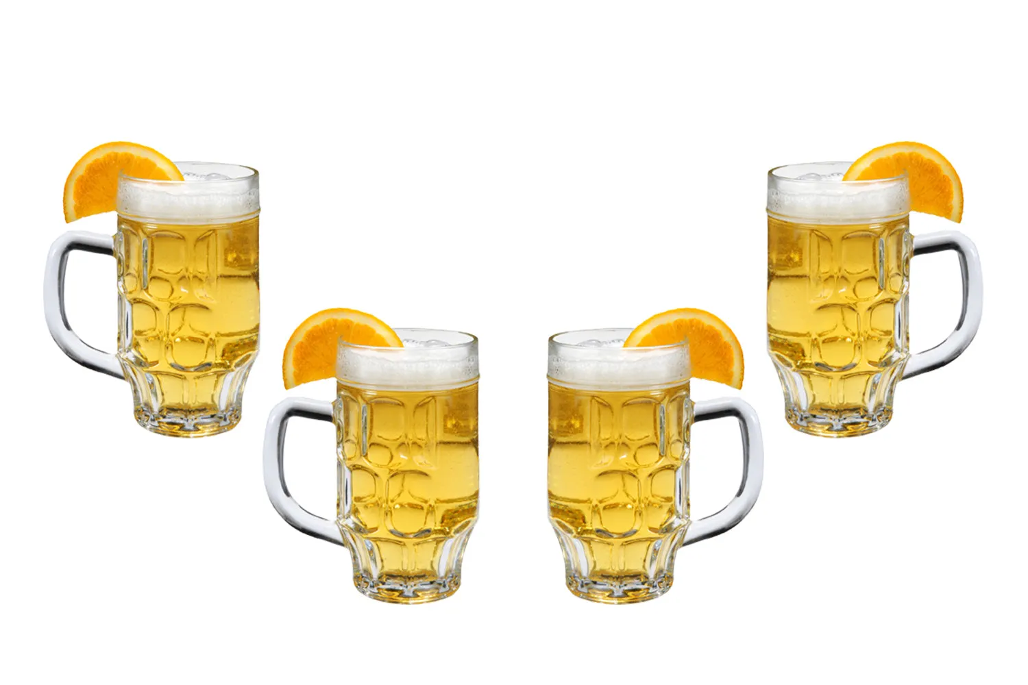 Beer Mug, Beer Glasses 17 Oz, Modern Clear Party Glassware Set of (4)