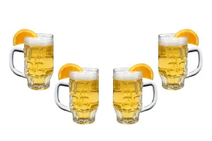 Beer Mug, Beer Glasses 17 Oz, Modern Clear Party Glassware Set of (4)