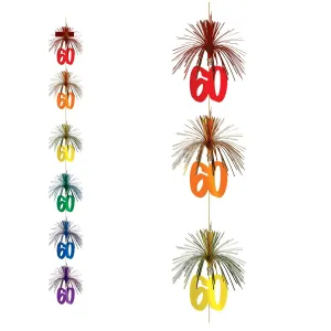 Beistle 60th Firework Stringer - Party Supply Decoration for Birthday