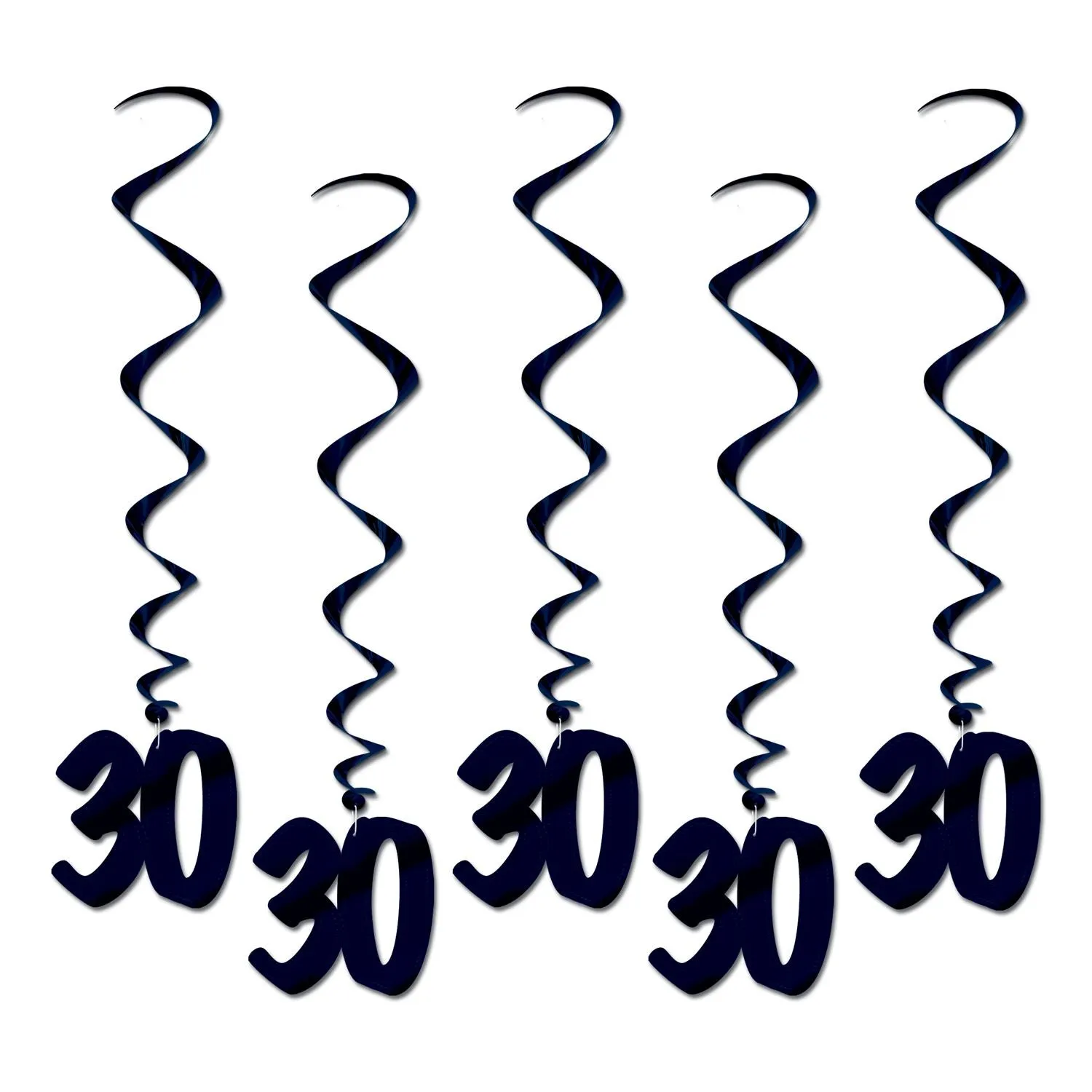 Beistle Black 30 Whirls (5/pkg) - Party Supply Decoration for Over-The-Hill