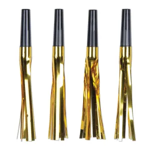 Beistle Black and Gold Metallic Squawkers (8/pkg) - Party Supply Decoration for General Occasion