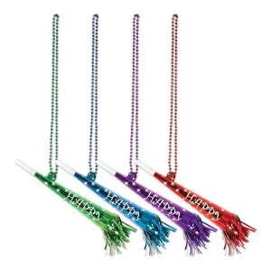 Beistle Happy New Year Beads with Horn (1/pkg) - Party Supply Decoration for New Years