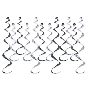 Beistle Metallic Whirls - Black and Silver - Party Supply Decoration for General Occasion