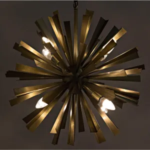 Bero Chandelier, Metal with Brass Finish