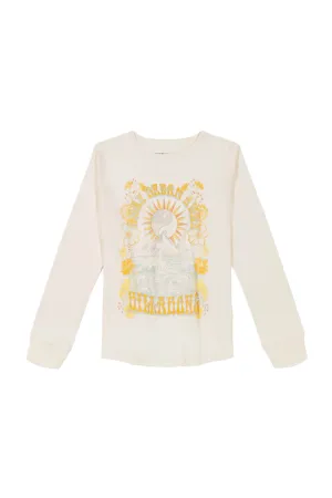 Billabong Youth Day Dream Away Graphic Long Sleeve T-Shirt for Girls in Salt Crystal | BSFHA14S-680-SALT