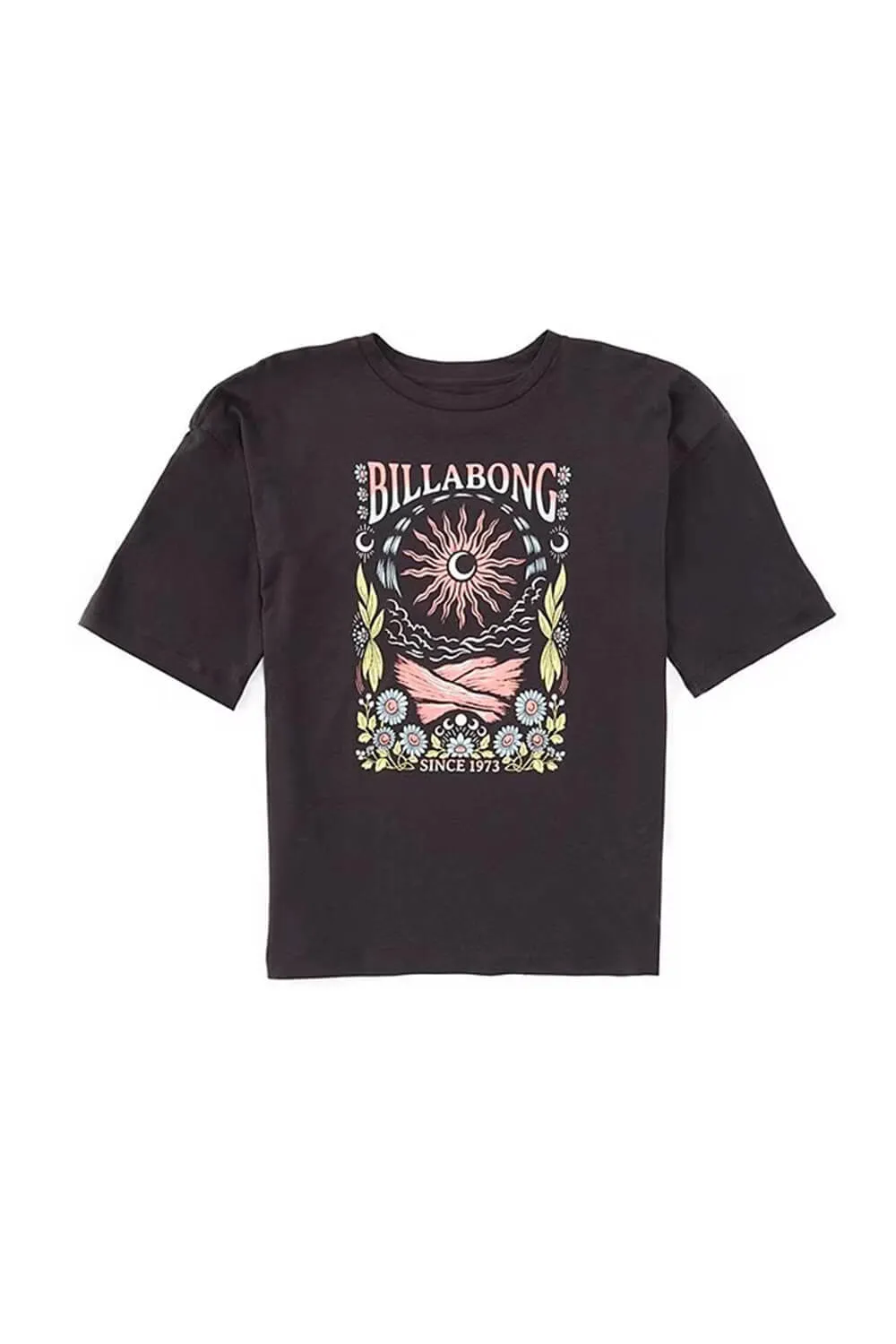 Billabong Youth Full Sun Graphic T-Shirt for Girls in Black Sands | 25BSFHB11S-020-BLACK