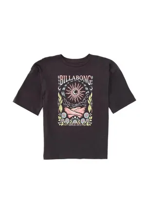 Billabong Youth Full Sun Graphic T-Shirt for Girls in Black Sands | 25BSFHB11S-020-BLACK