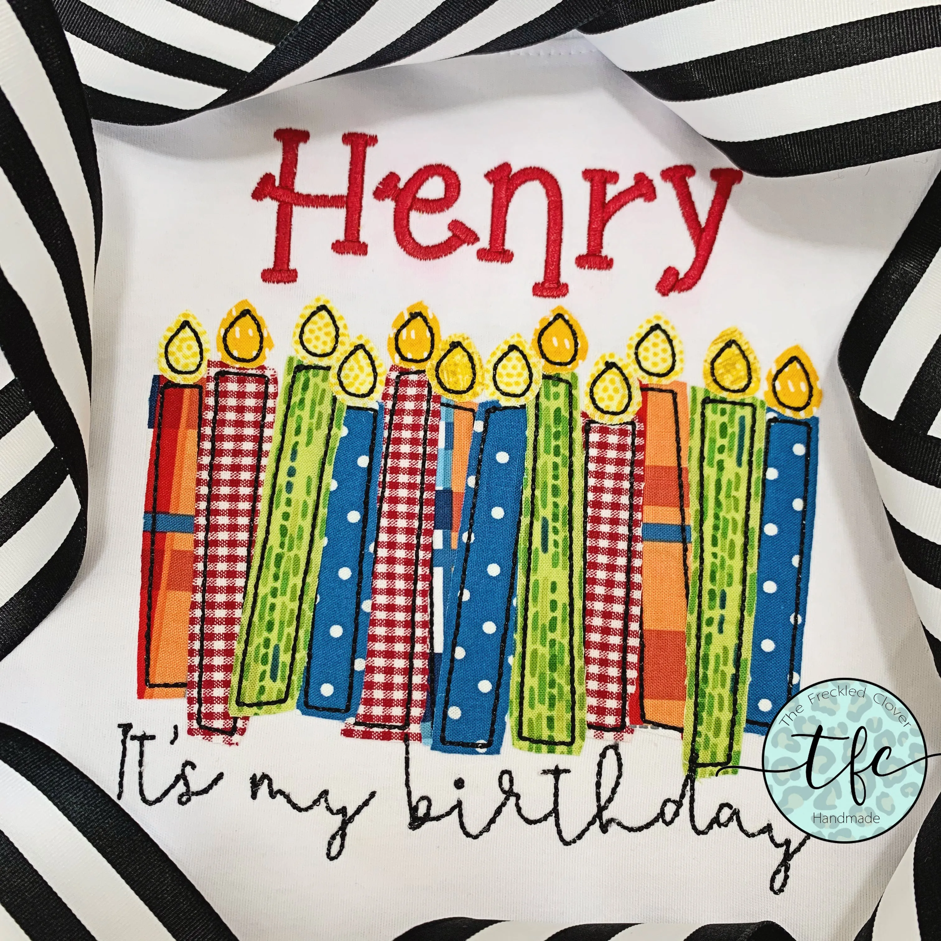 {Birthday Candles} unisex applique tee