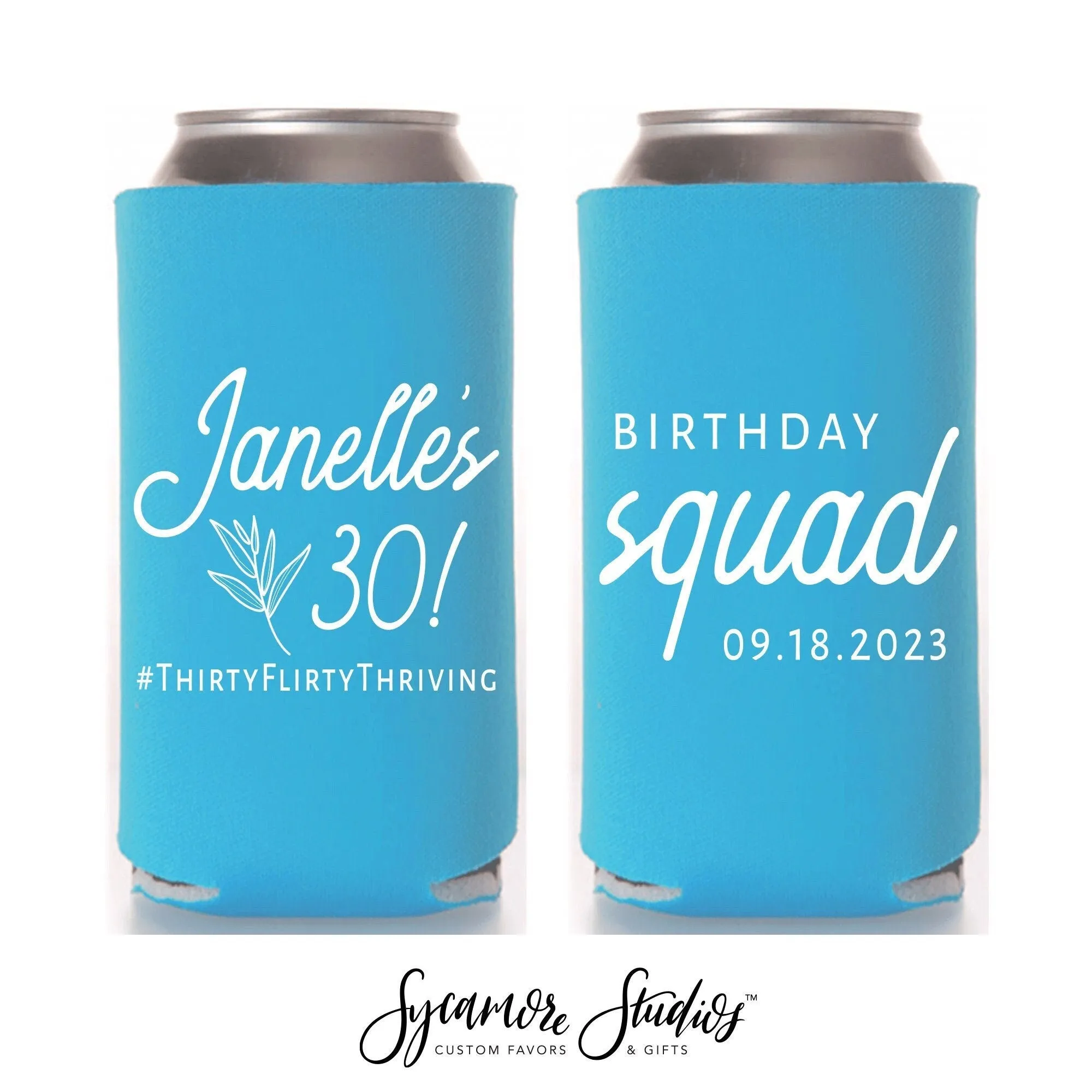 Birthday Squad - Slim 12oz Birthday Can Cooler #13S