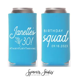 Birthday Squad - Slim 12oz Birthday Can Cooler #13S