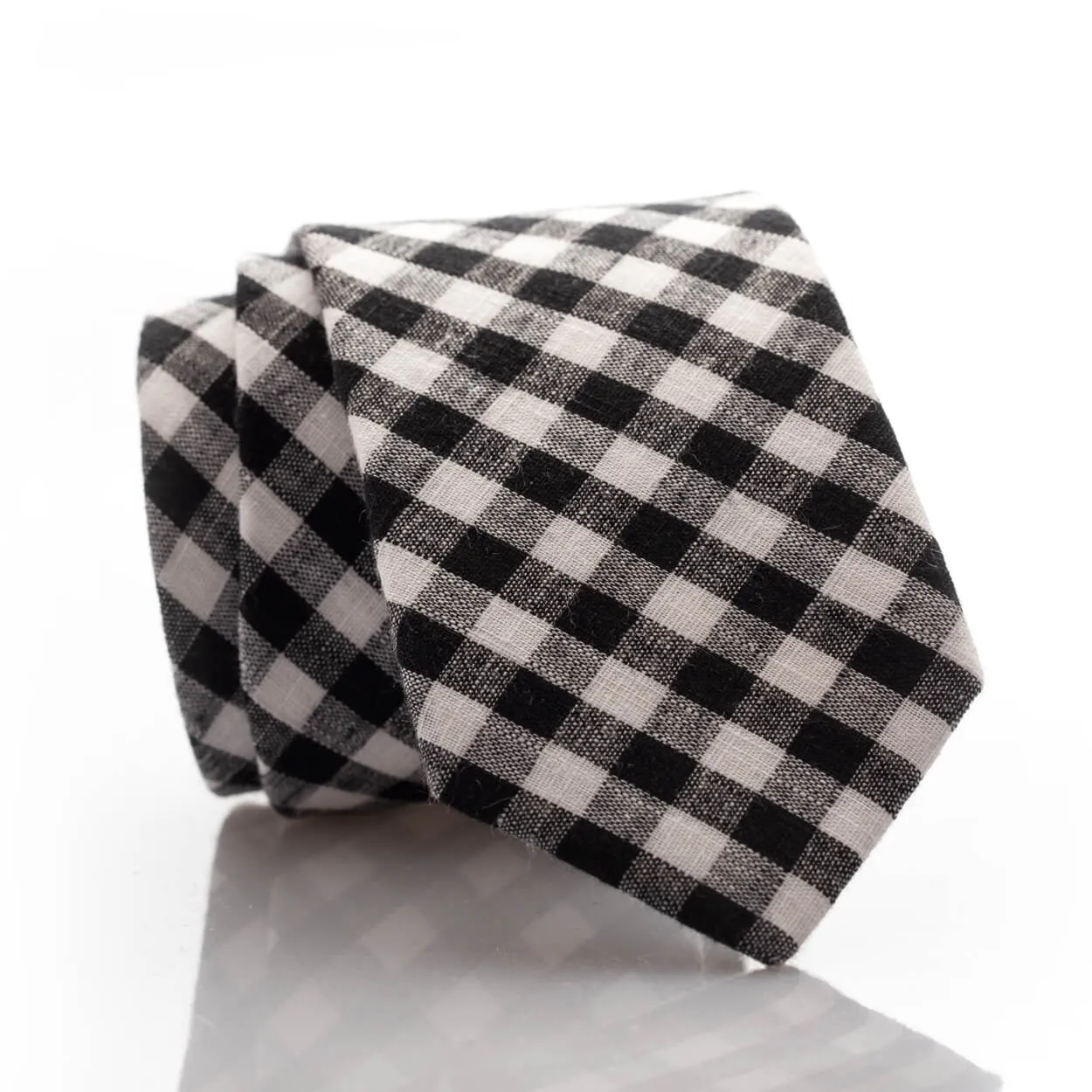 Black Gingham Youth Skinny Tie