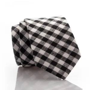 Black Gingham Youth Skinny Tie