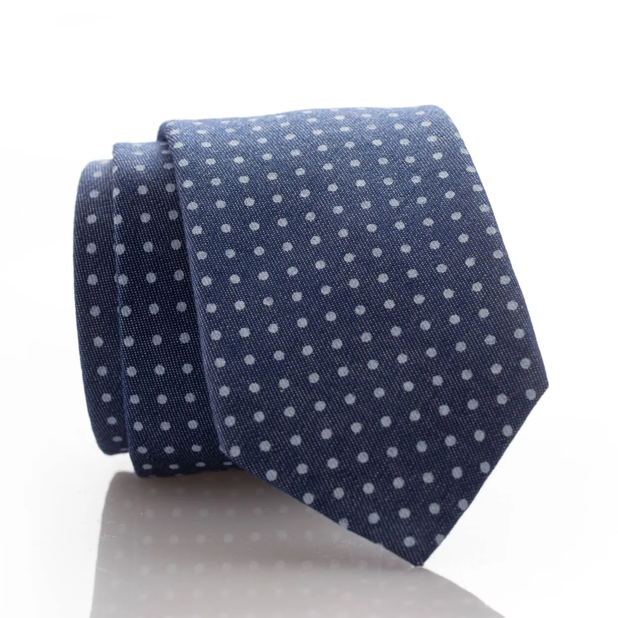 Blue Denim Dot Youth Skinny Tie