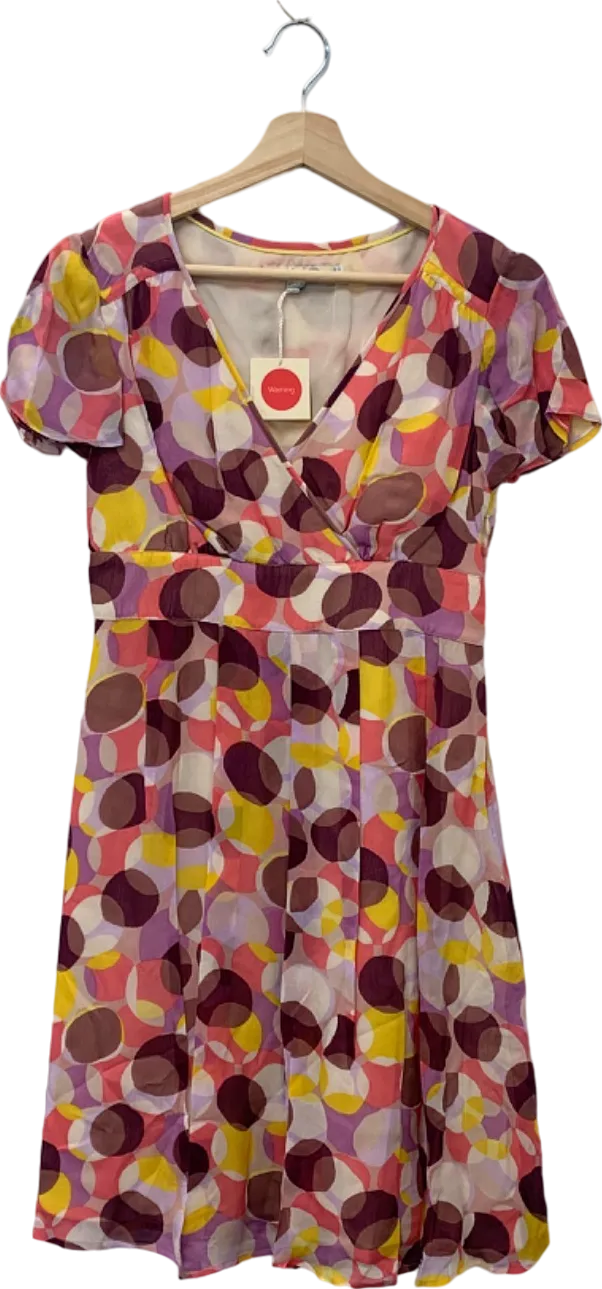 Boden Multi-coloured Short Sleeve Abstract Print Dress UK 8P