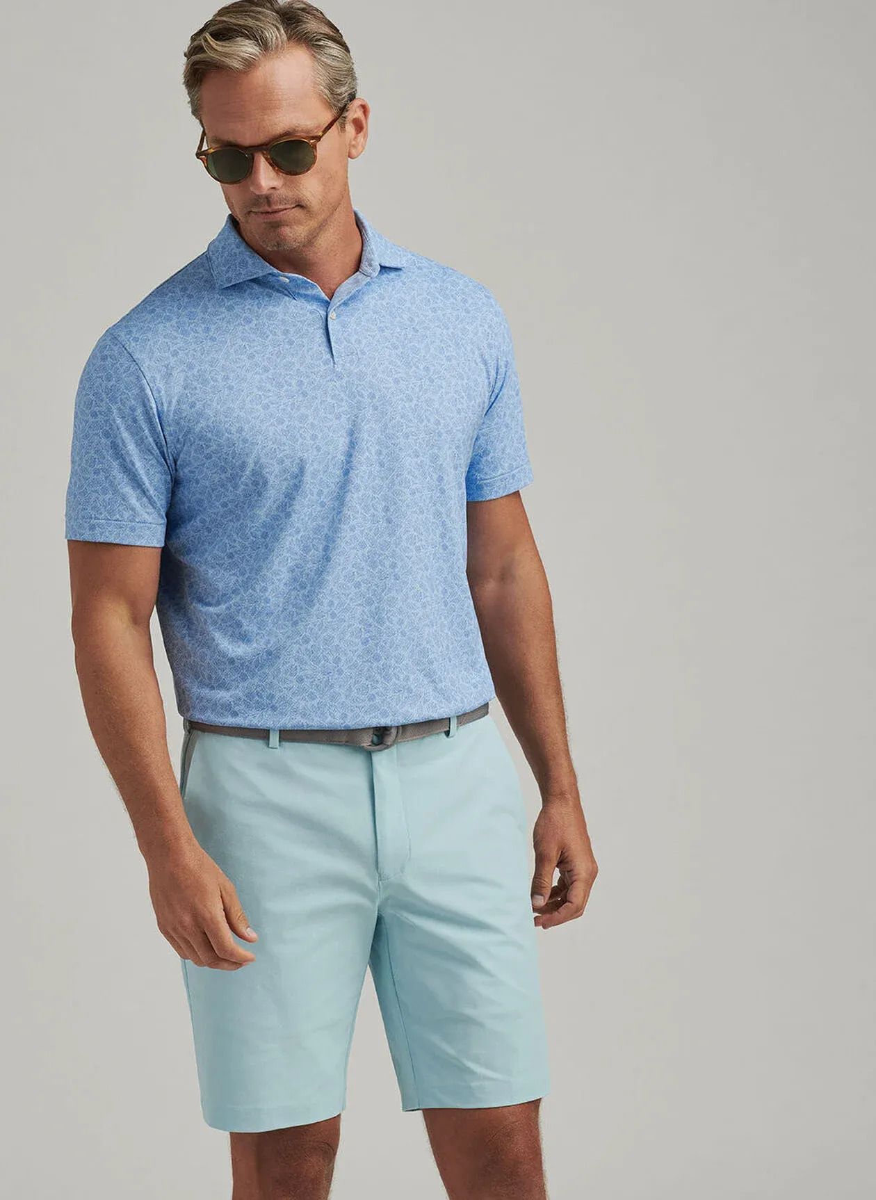 BOTANICAL PERFORMANCE JERSEY POLO - BLUE FROST