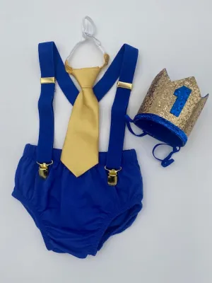 Boy Cake Smash Outfit, Royal Blue Boy Cake Smash, Boy 1st Birthday Set