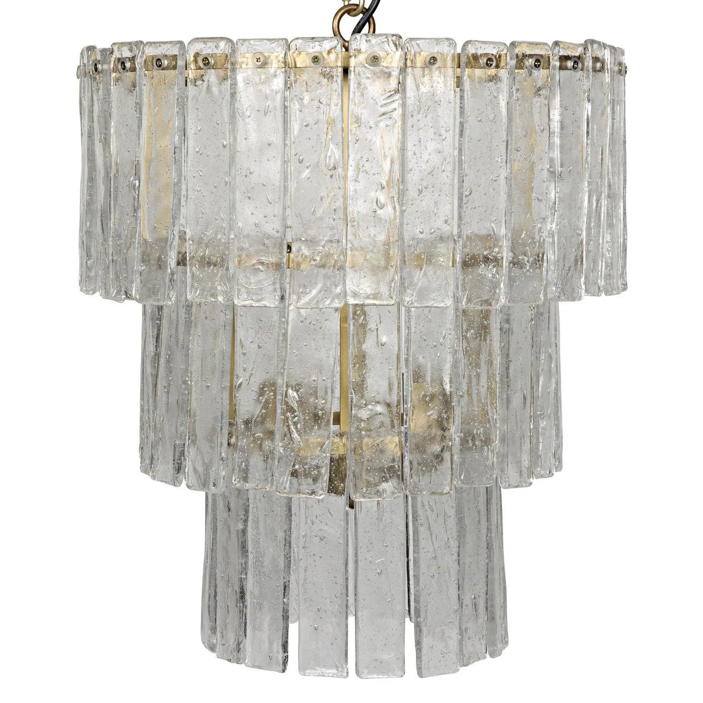Bruna Chandelier, Small, Metal with Brass Finish
