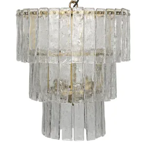 Bruna Chandelier, Small, Metal with Brass Finish