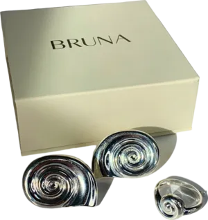 Bruna Silver Spiral Earrings and Ring Set