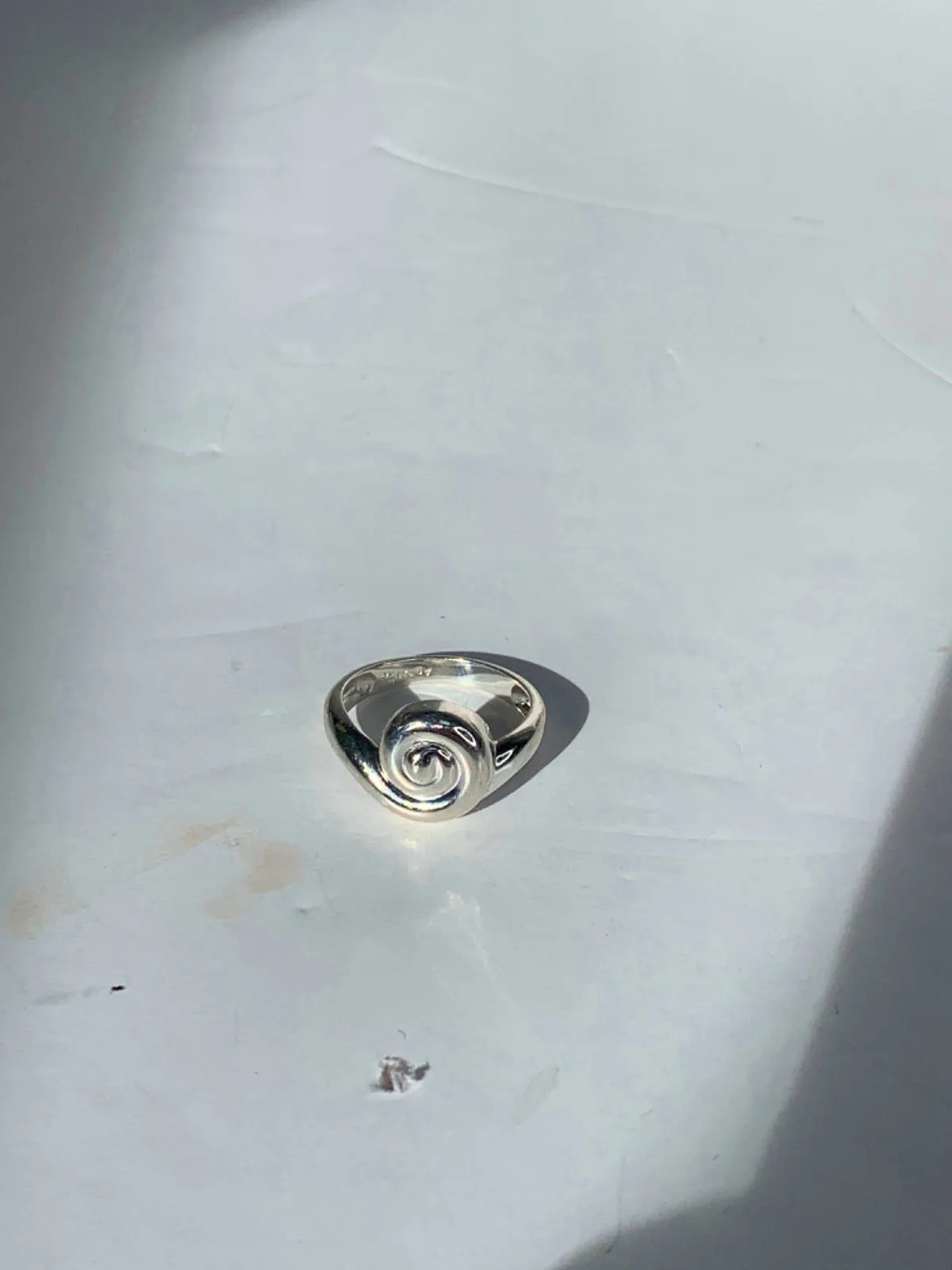 Bruna Silver Spiral Earrings and Ring Set