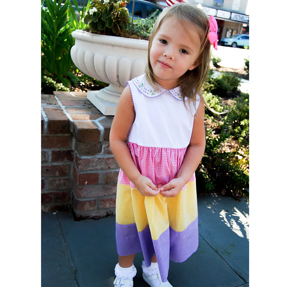 Bullion Flower Collar Multicolored Sundress